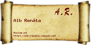 Alb Renáta névjegykártya